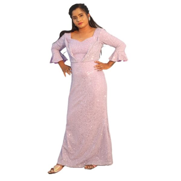 LAVENDER SEQUENCE FISHCUT DRESS - Image 5