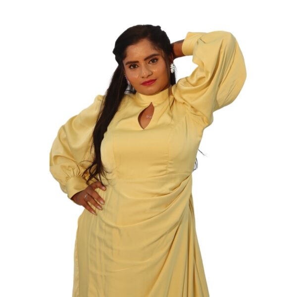 LIGHT YELLOW DRAPED MAXI - Image 2