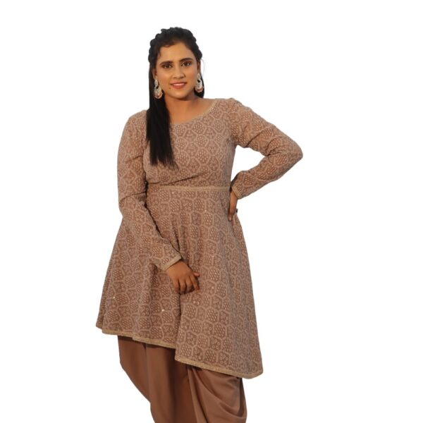 Asymmetrical peplum top and dhoti pant