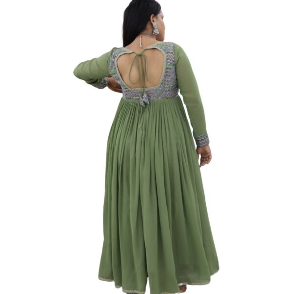 OLIVE GREEN ALIA CUT KURTI - Image 5