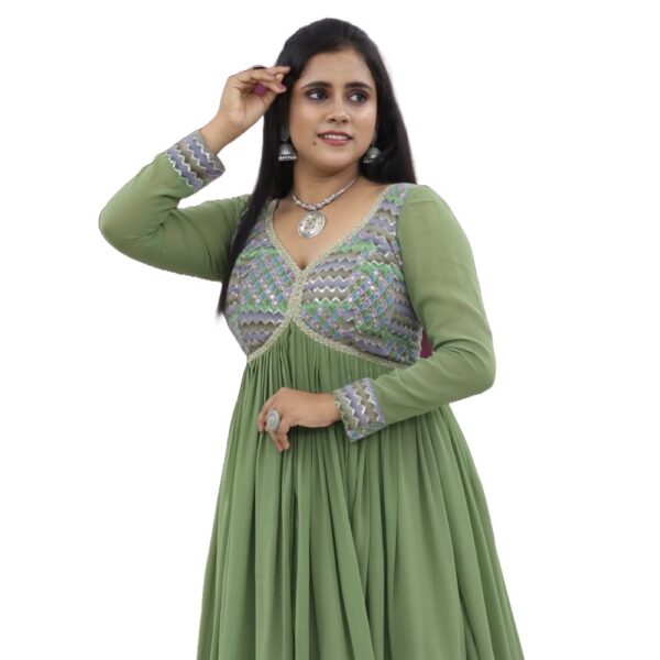 OLIVE GREEN ALIA CUT KURTI