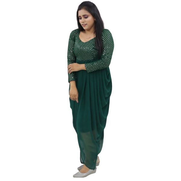 GREEN DHOTI STYLE JUMPSUIT - Image 3