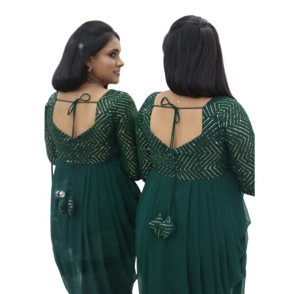 GREEN DHOTI STYLE JUMPSUIT - Image 4